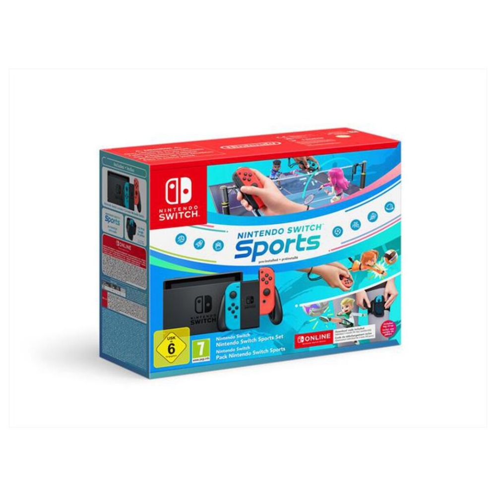 Immagine di CONSOLE NINTENDO SWITCH JOY-CON ROSSO/BLU NEON BUNDLE SWITCH SPORT + 12 MESI DI ABBONAMENTO ITALIA