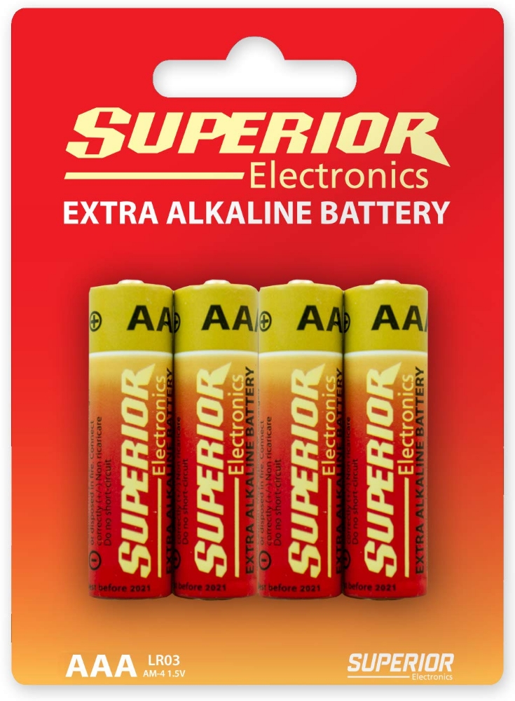 Immagine di BATTERIA MINISTILO AAA ALCALINA 4PZ SUPERIOR SUPBA001