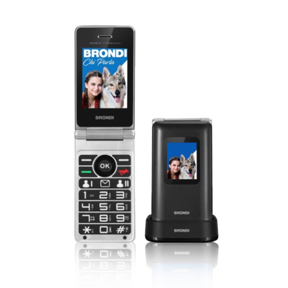 Immagine di CELLULARE BRONDI AMICO PREZIOSO DUOS BLACK METAL ITALIA