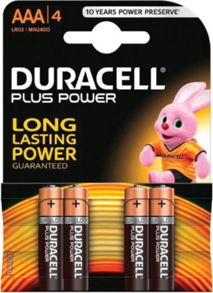 Immagine di BATTERIA MINISTILO AAA ALCALINA 4PZ DURACELL PLUSPOWER MN2400P