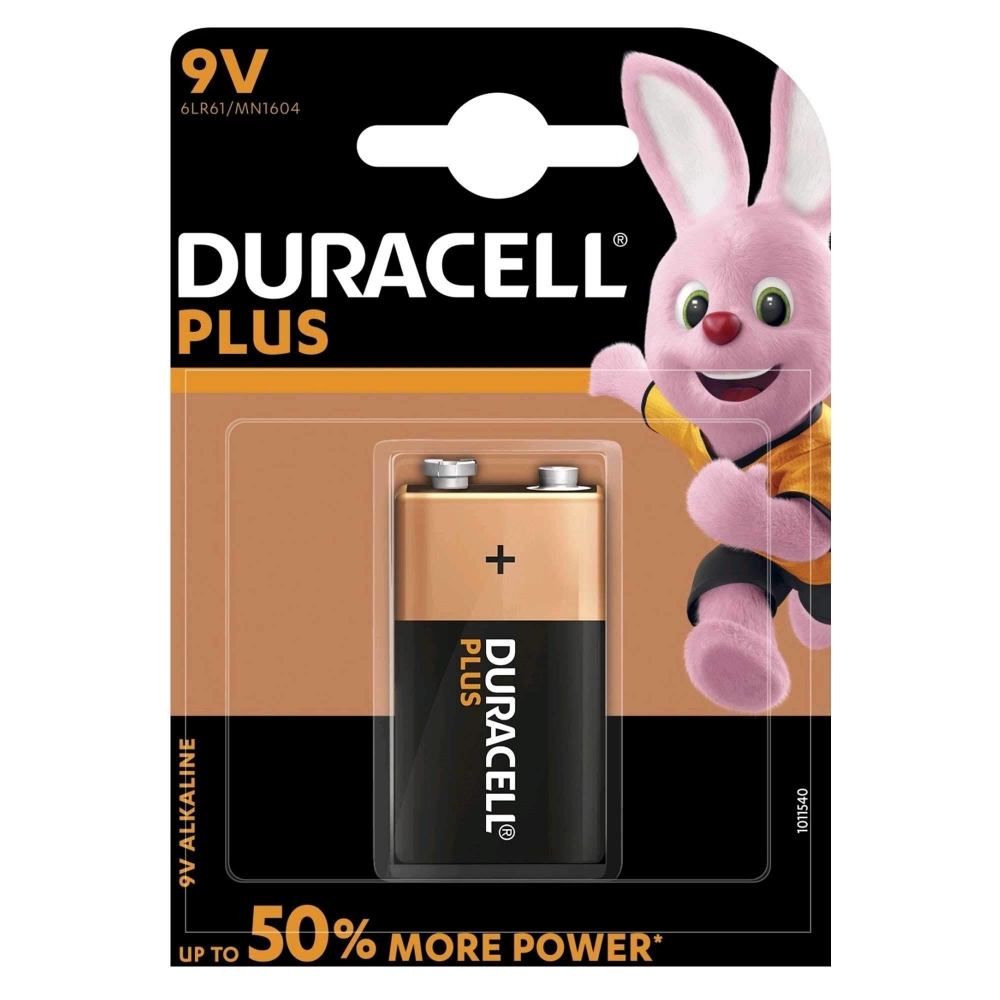 Immagine di BATTERIA 9V ALCALINA 1PZ DURACELL PLUS POWER MN1604
