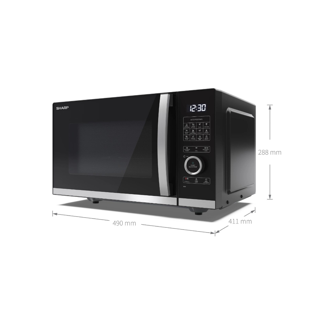 Immagine di FORNO MICROONDE CON GRILL E CONVENZIONE 25L 900W/1200W/2050W SHARP YC-PC254AE-S ACCIAIO