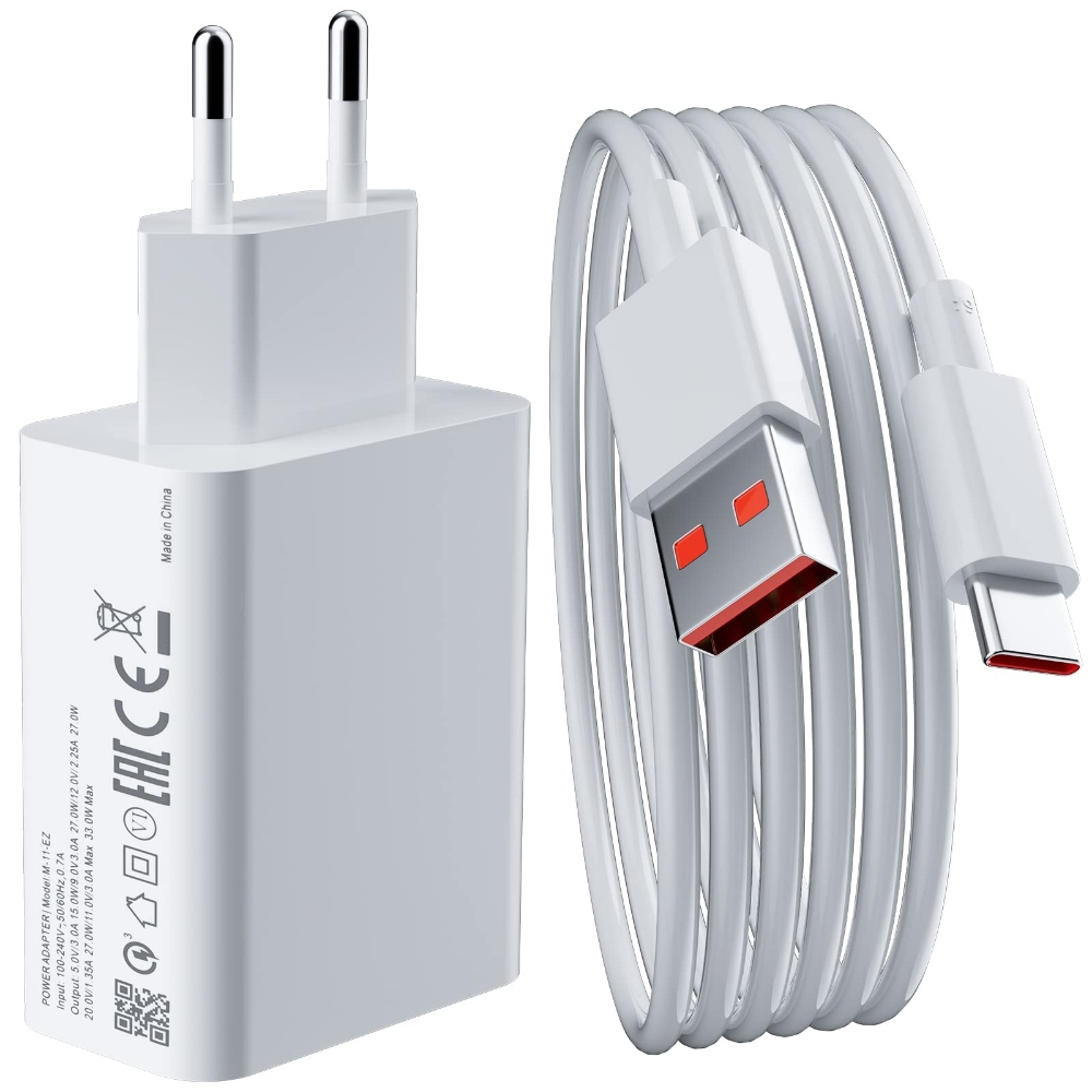 Immagine di CARICABATTERIA DA RETE 33W XIAOMI BHR9956EU USB-A + CAVO TYPE-C WHITE