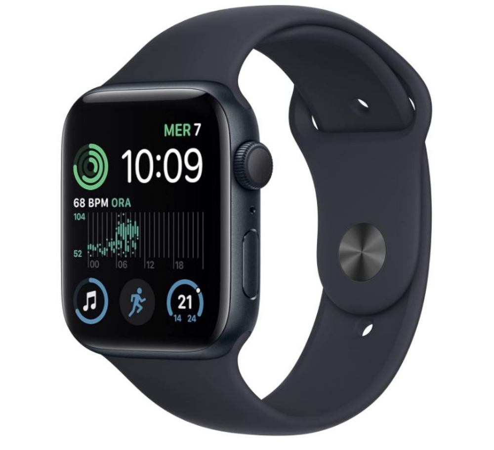 Immagine di SMARTWATCH APPLE WATCH SE 2 44MM GPS ALLUMINIO MEZZANOTTE CON CINTURINO SPORT MEZZANOTTE M/L MXEK3QF/A