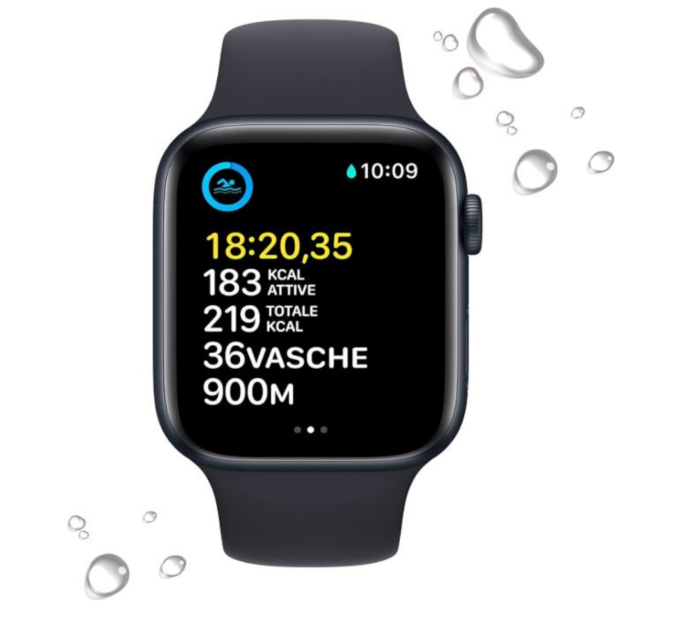 Immagine di SMARTWATCH APPLE WATCH SE 2 44MM GPS ALLUMINIO MEZZANOTTE CON CINTURINO SPORT MEZZANOTTE M/L MXEK3QF/A