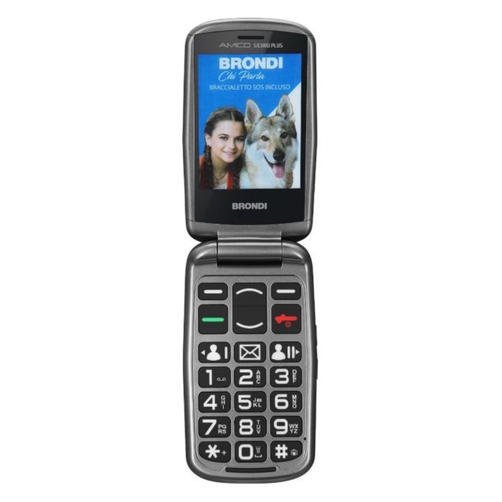 Immagine di CELLULARE BRONDI AMICO SICURO PLUS BLACK METAL ITALIA
