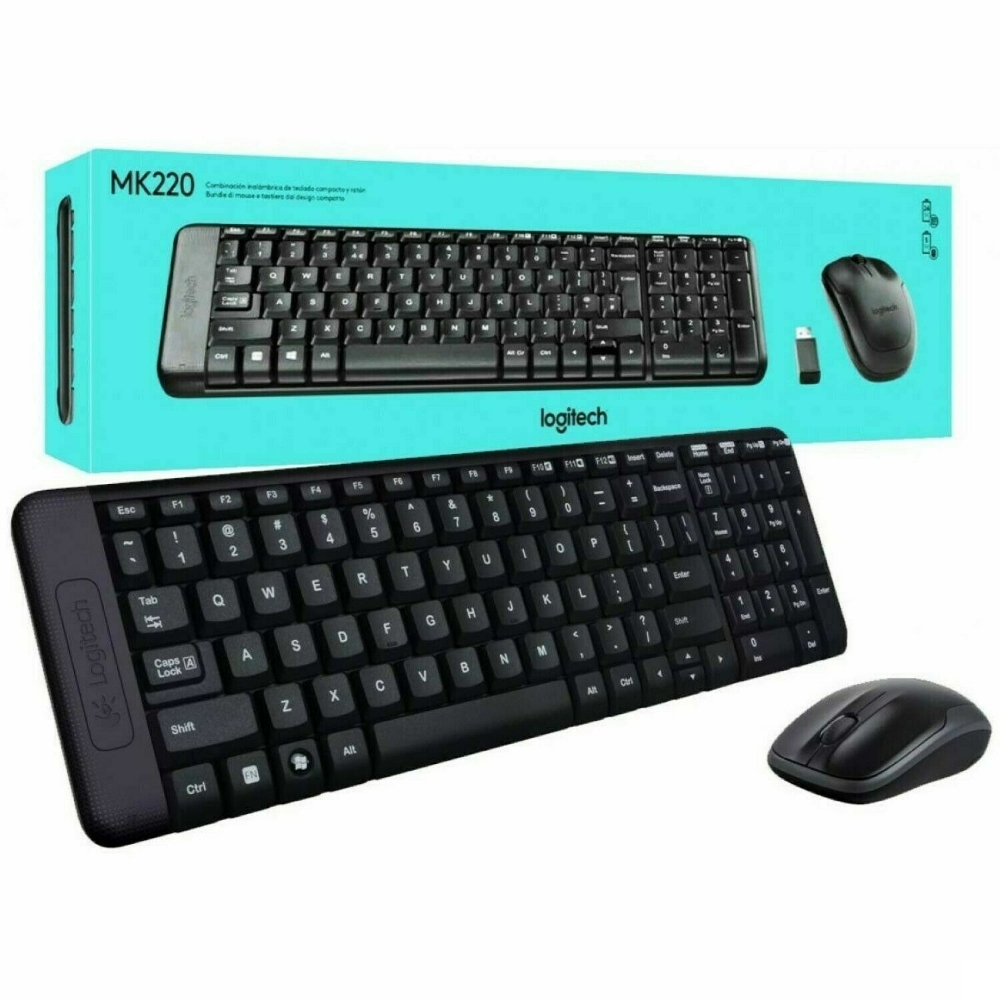 Picture of TASTIERA + MOUSE OTTICO WIRELESS LOGITECH COMBO MK220 920-003721 NERO