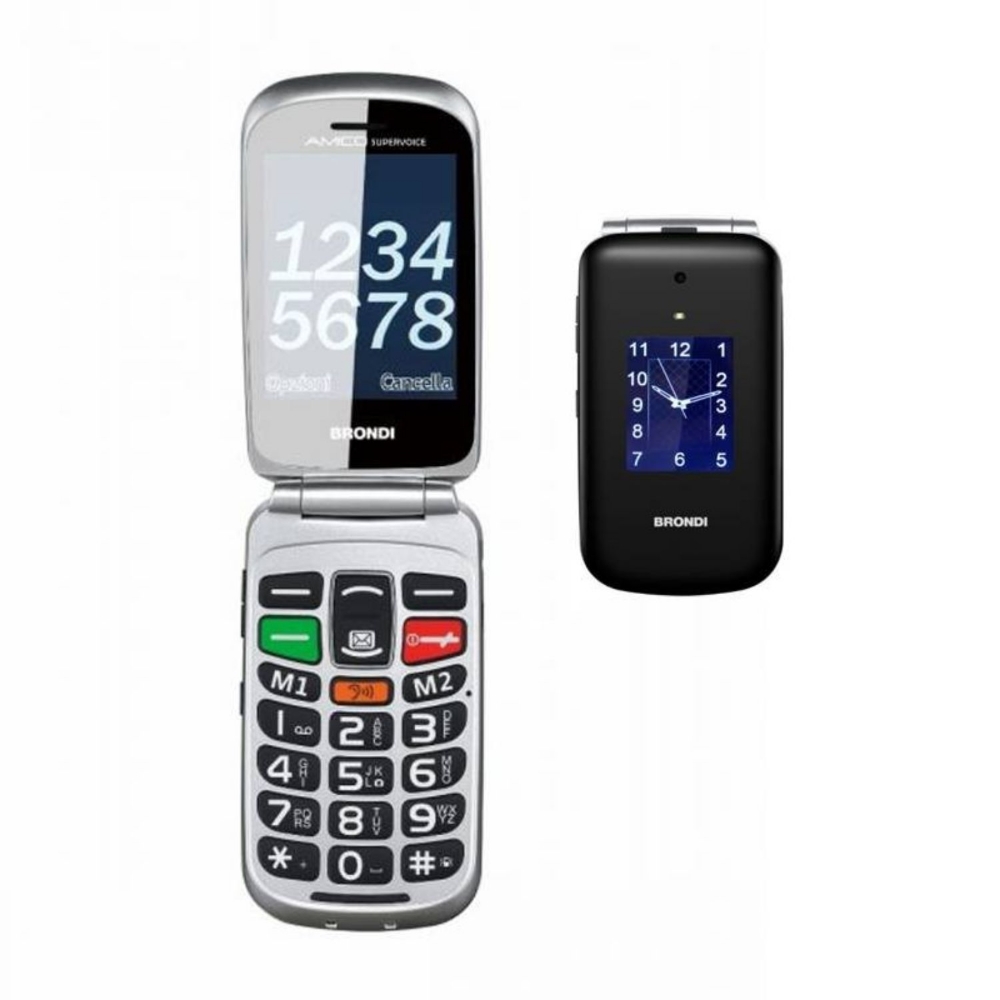 Immagine di CELLULARE BRONDI AMICO SUPERVOICE DUOS BLACK / SILVER ITALIA