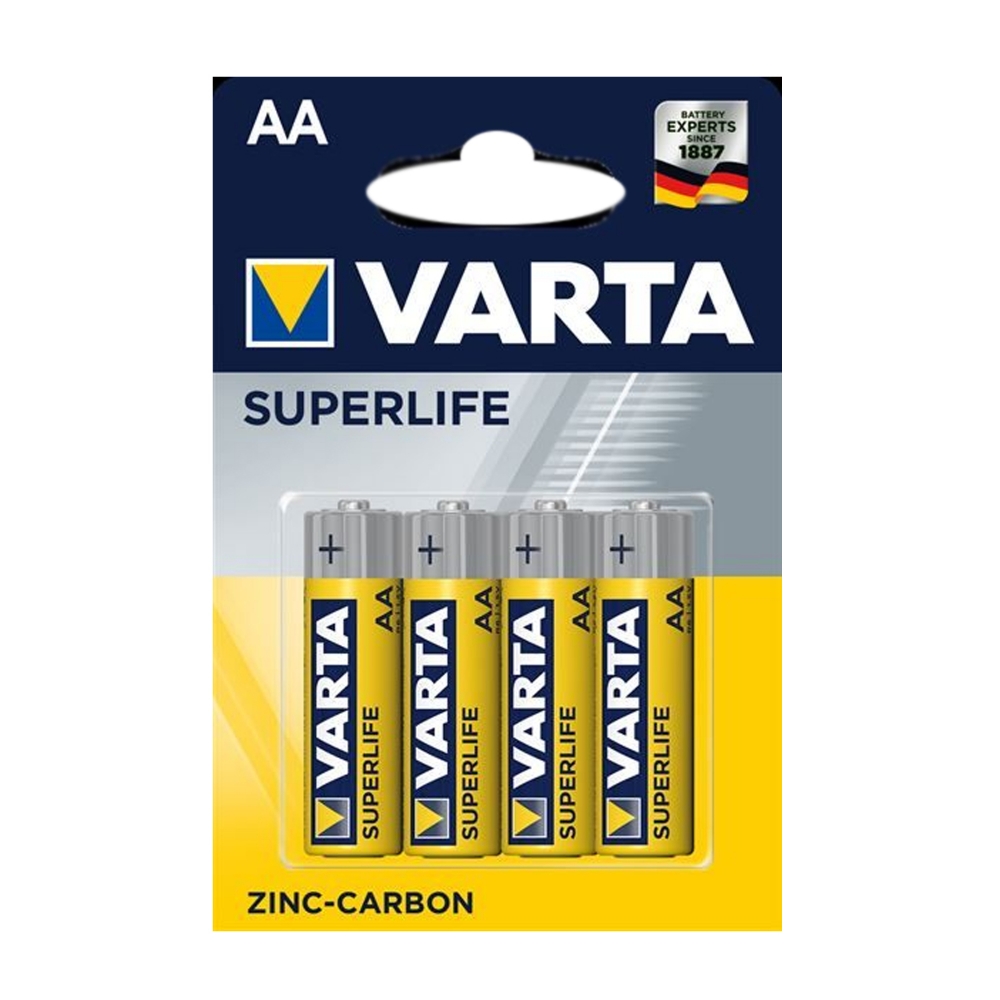 Picture of BATTERIA STILO AA ZINCO CARBONE 4PZ VARTA R06