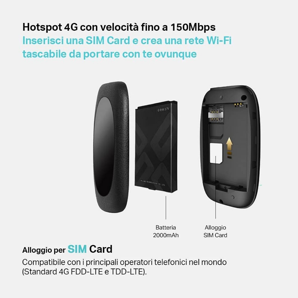 Immagine di ROUTER HOTSPOT PORTATILE 4G LTE WIRELESS TP-LINK M7000