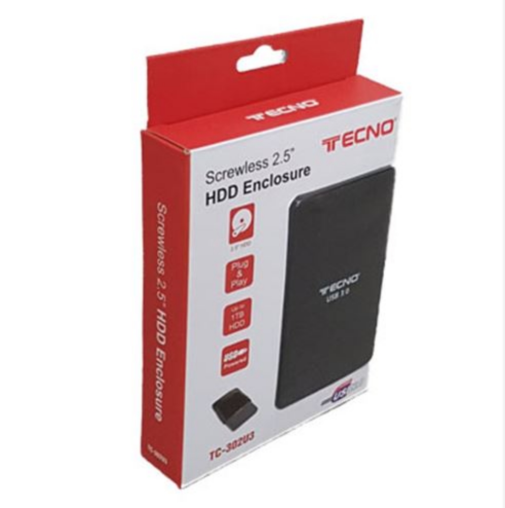 Picture of BOX ESTERNO HDD 2,5 USB 3.0 TECNO ACCESSORI TC-302 IN MATERIALE PLASTICO RIVESTITO IN GOMMA