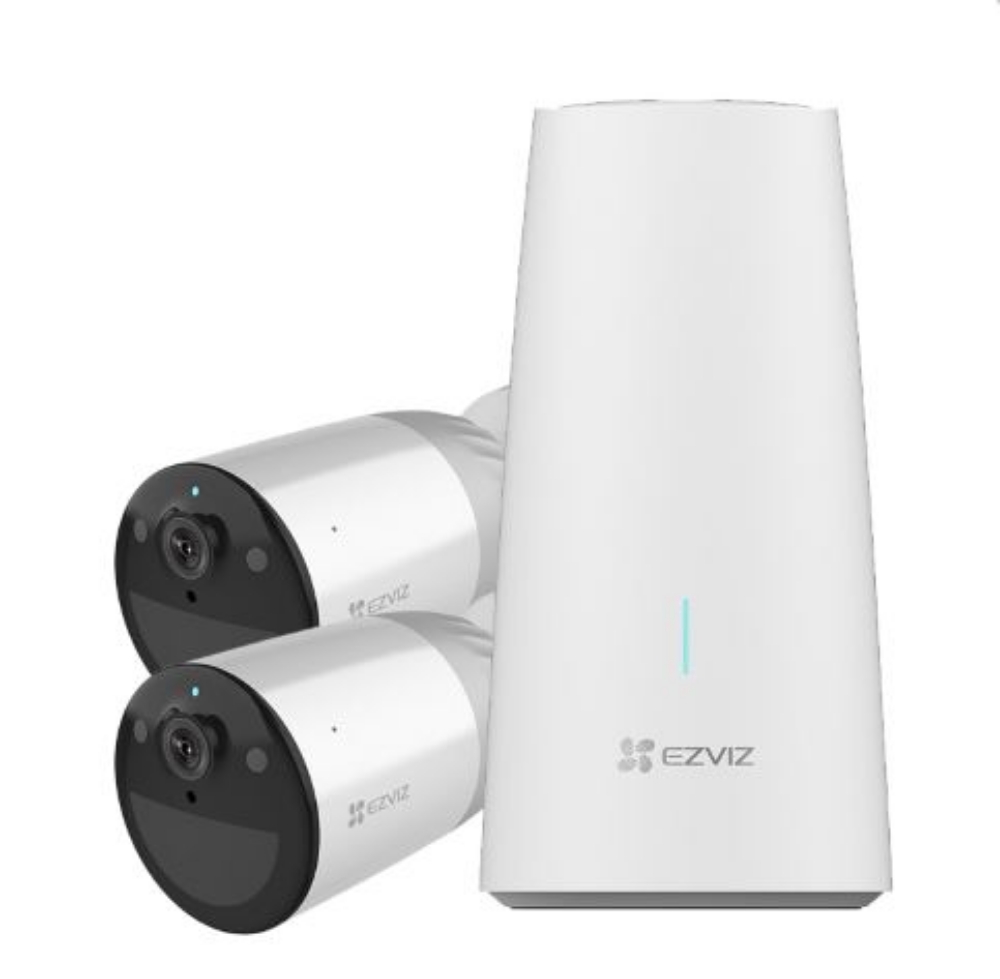 Immagine di KIT 2 TELECAMERE DI VIDEOSORVEGLIANZA DA ESTERNO FHD EZVIZ A BATTERIA + BASE EZVCSBC1B2