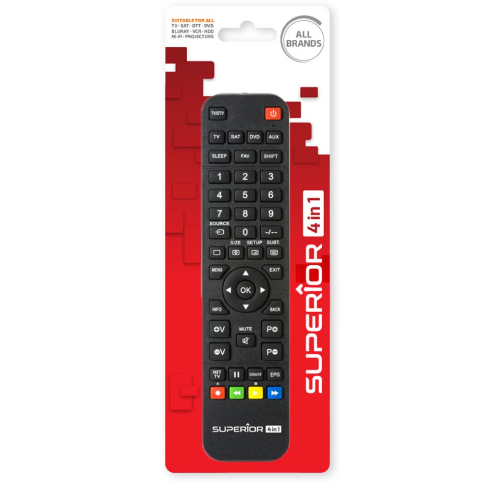Immagine di TELECOMANDO UNIVERSALE PER TV SUPERIOR LIGHT 4IN1 SUPTPB006