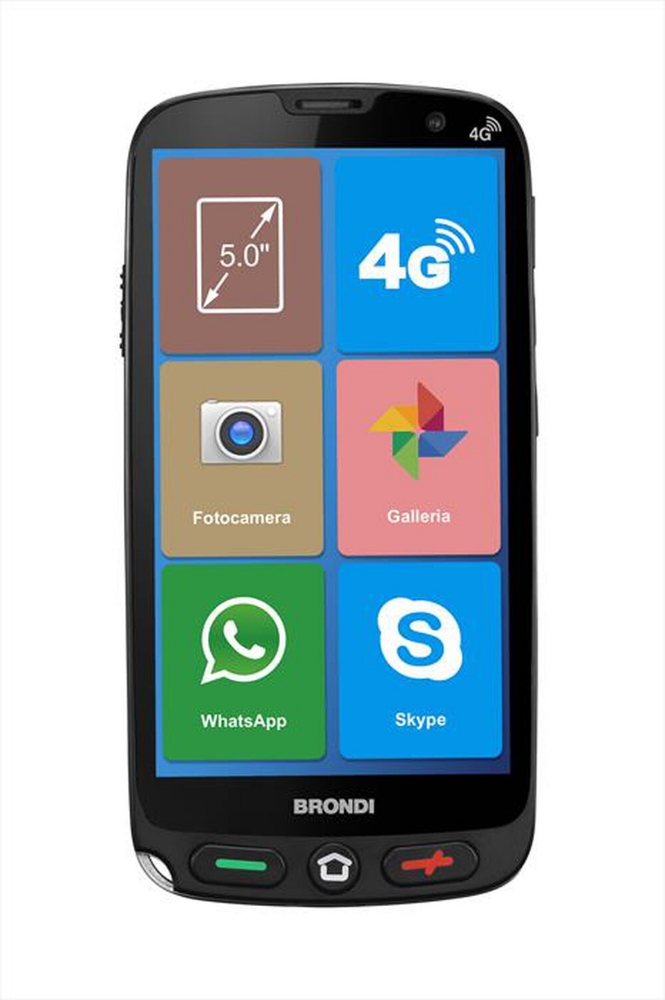 Immagine di CELLULARE BRONDI AMICO VERO 4G BLACK ITALIA + COVER