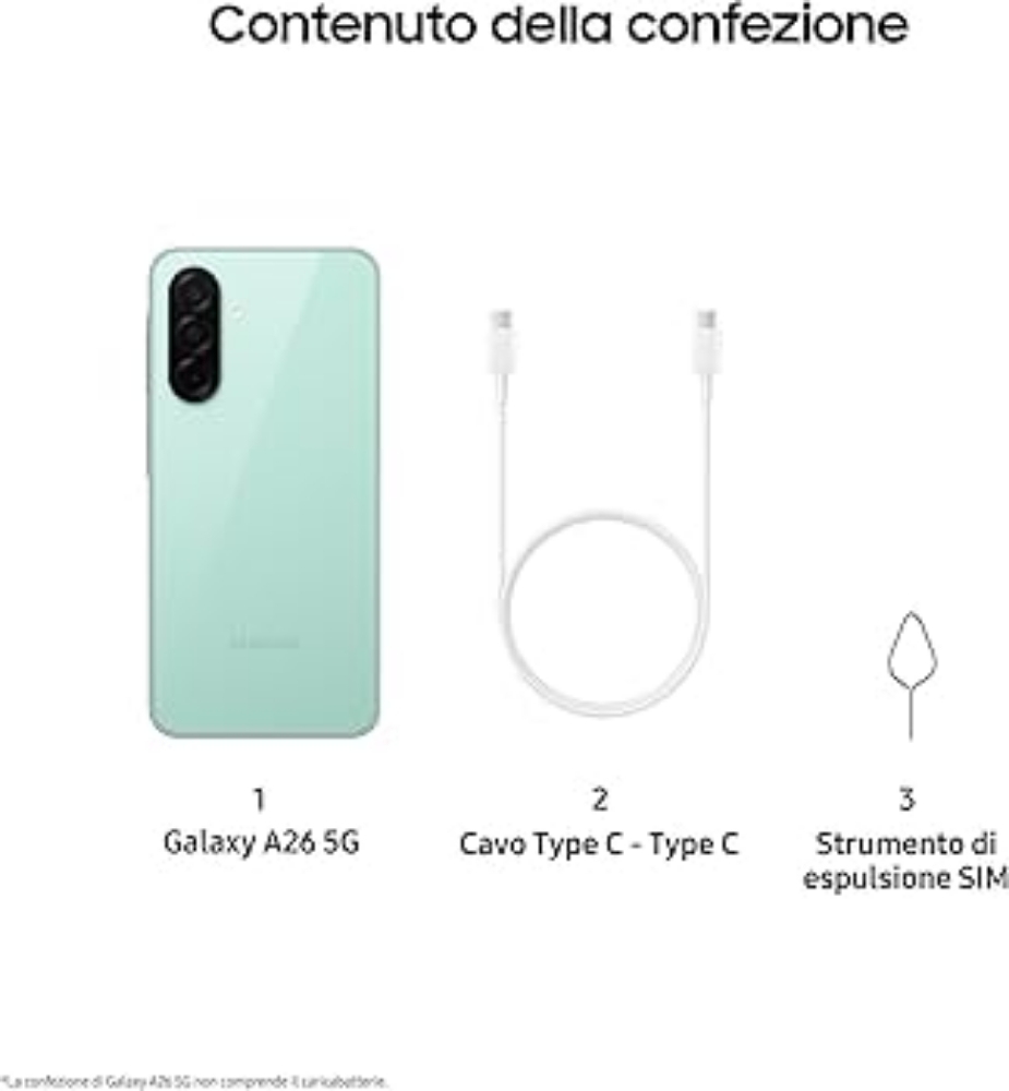 Immagine di SMARTPHONE SAMSUNG A266 GALAXY A26 5G 6+128GB GREEN ITALIA