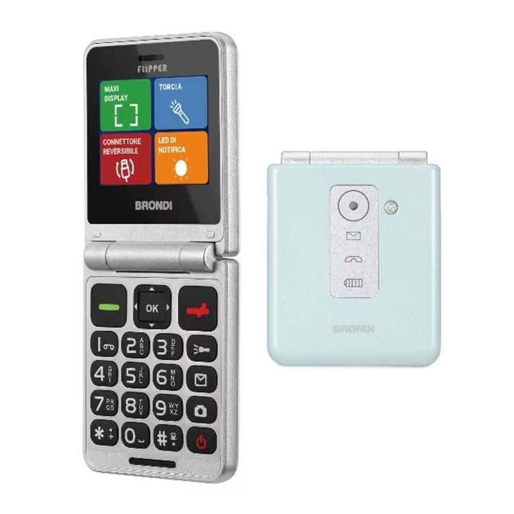 Picture of CELLULARE BRONDI FLIPPER DUOS VERDE ACQUA METAL ITALIA