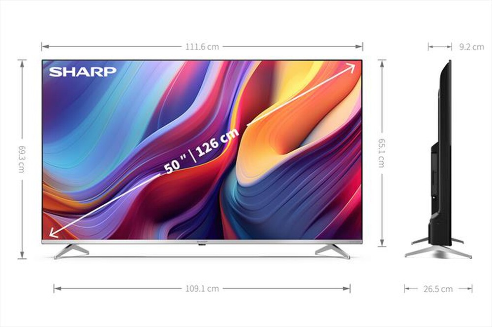Immagine di TV QLED 50" SHARP AQUOS 50GP6265E SMART TV EUROPA BLACK