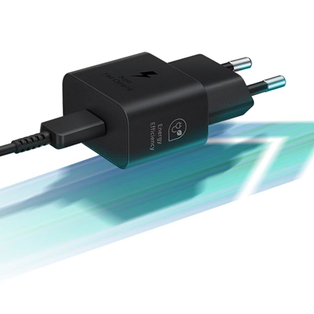 Immagine di CARICABATTERIA DA RETE SAMSUNG SUPER FAST CHARGING 25W USB-C EP-T2510NBEGWW BLACK