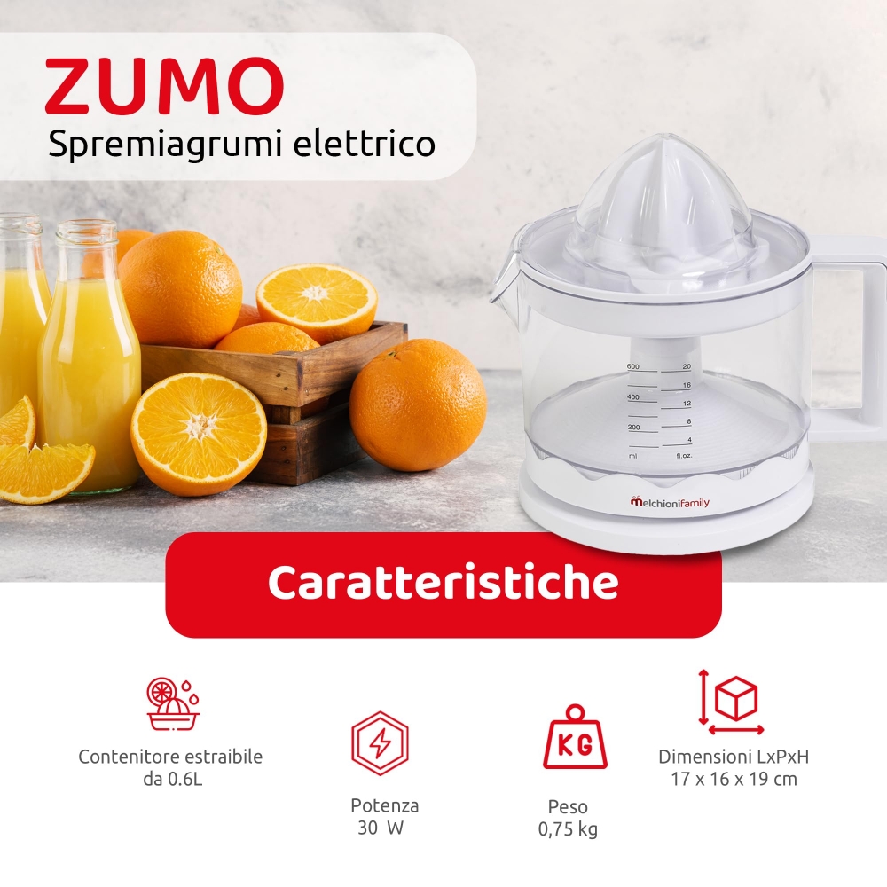 Immagine di SPREMIAGRUMI ELETTRICO MELCHIONI ZUMO NEW 0,7L 40W WHITE