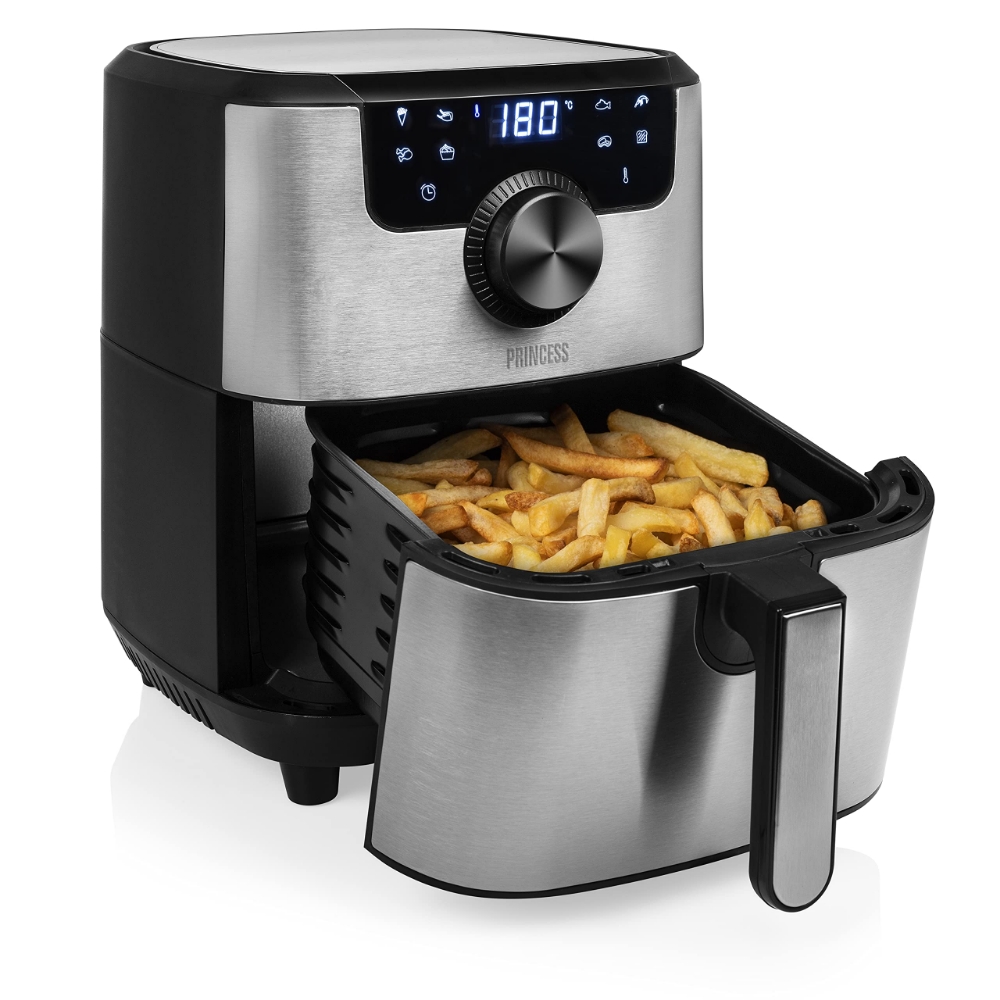 Immagine di FRIGGITRICE AD ARIA CALDA 4.5 LT PRINCESS DELUXE 1500W 182033 ACCIAIO NERO/SILVER