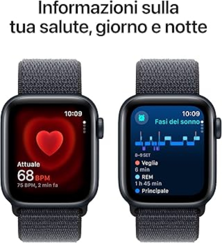 Immagine di SMARTWATCH APPLE WATCH SE 2 40MM GPS ALLUMINIO MEZZANOTTE CON CINTURINO SPORT MEZZANOTTE M/L MXE93LL/A