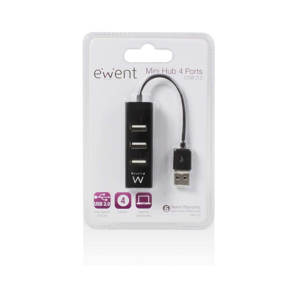 Picture of HUB USB 2.0 4 PORTE EWENT EW1123 NERO