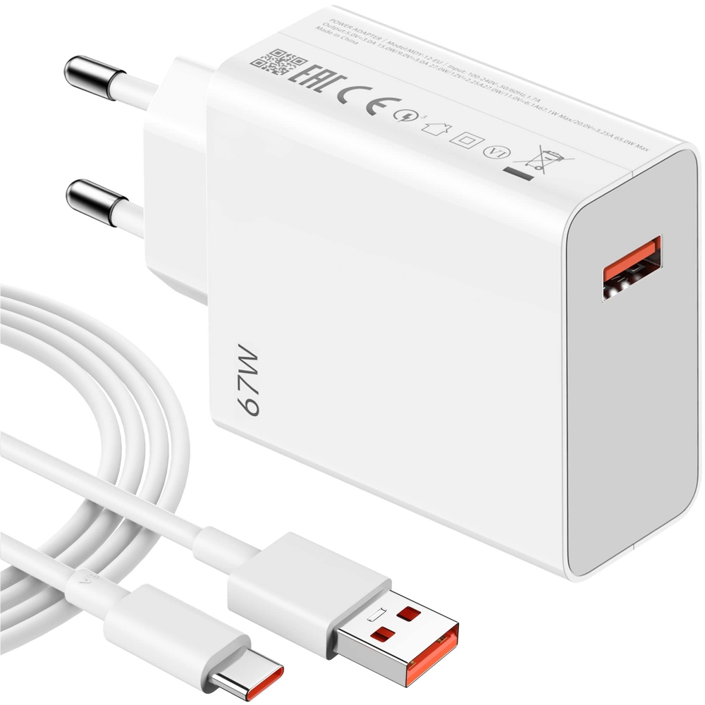 Immagine di CARICABATTERIA DA RETE 67W XIAOMI BHR7493EU 2X USB-C/1X USB-A + CAVO TYPE-C