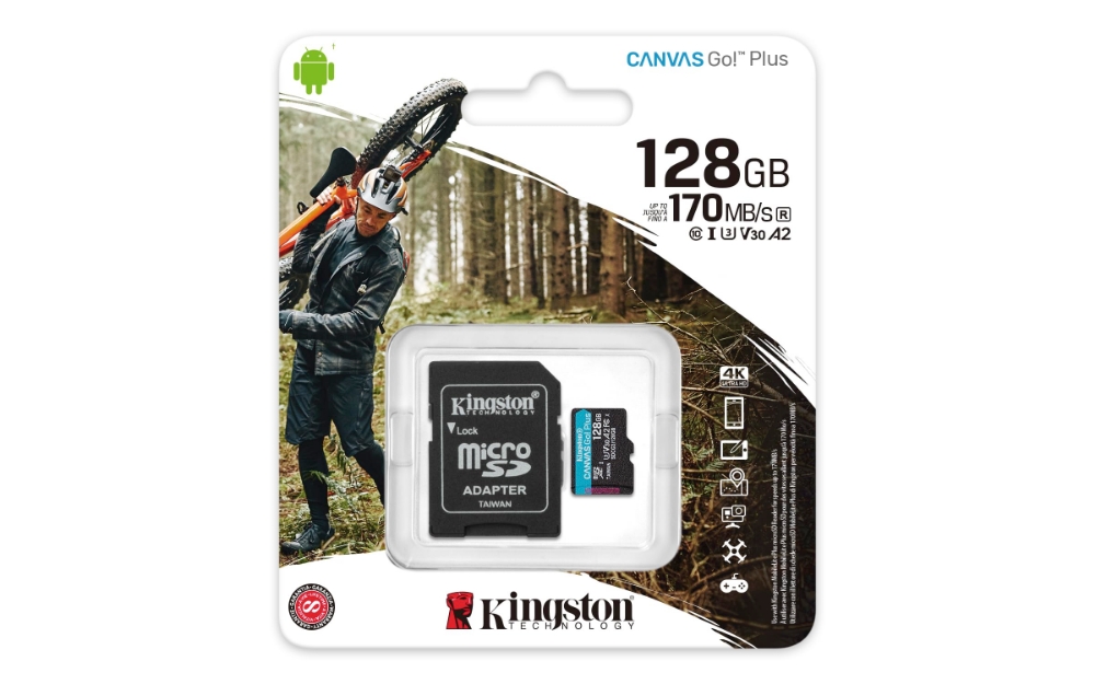 Immagine di MEMORY CARD MICRO SD/TRANSFLASH 128GB KINGSTON CANVAS GO PLUS CLASSE 10 SDCG4/128GB