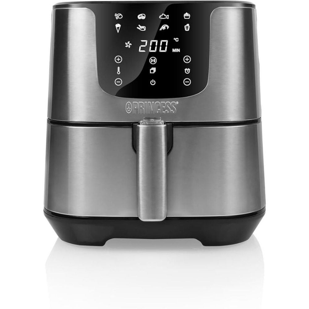 Immagine di FRIGGITRICE AD ARIA CALDA 5.5 LT PRINCESS XXL DELUXE 1700W 182060 ACCIAIO NERO/SILVER