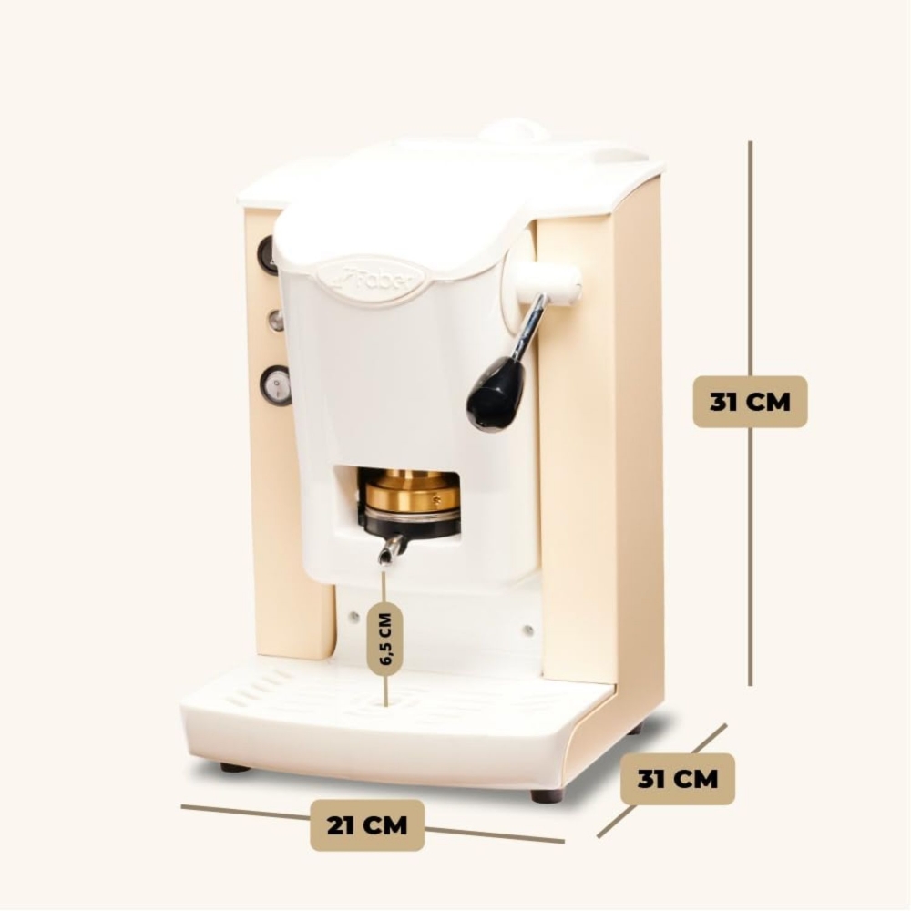 Picture of MACCHINA DA CAFFE' FABER SLOT PLAST BASIC TELAIO BIANCO PLASTICHE BIANCO PRESSACIALDA IN OTTONE SPBIABBASOTT