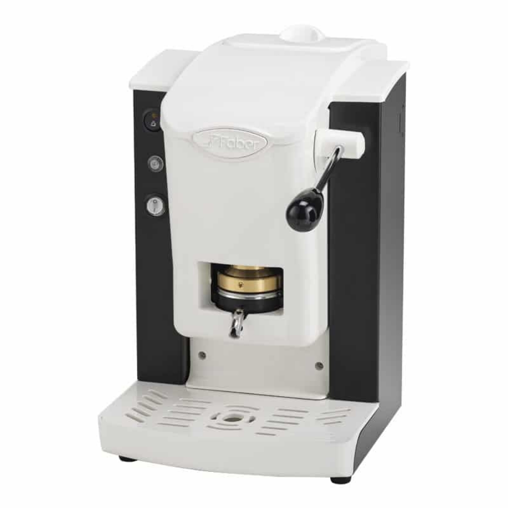Picture of MACCHINA DA CAFFE' FABER SLOT PLAST BASIC TELAIO NERO PLASTICHE BIANCO PRESSACIALDA IN OTTONE SPNERBBASOTT