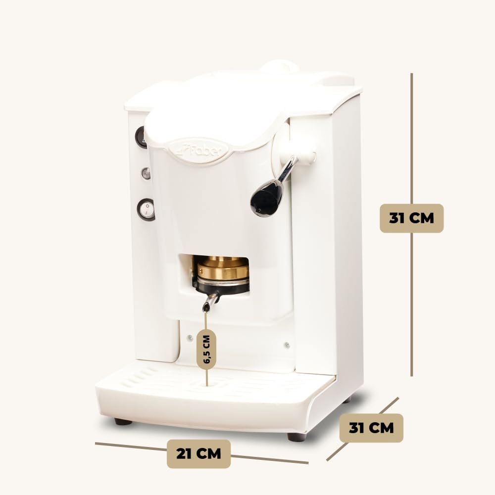 Picture of MACCHINA DA CAFFE' FABER SLOT PLAST BASIC TELAIO NERO PLASTICHE BIANCO PRESSACIALDA IN OTTONE SPNERBBASOTT