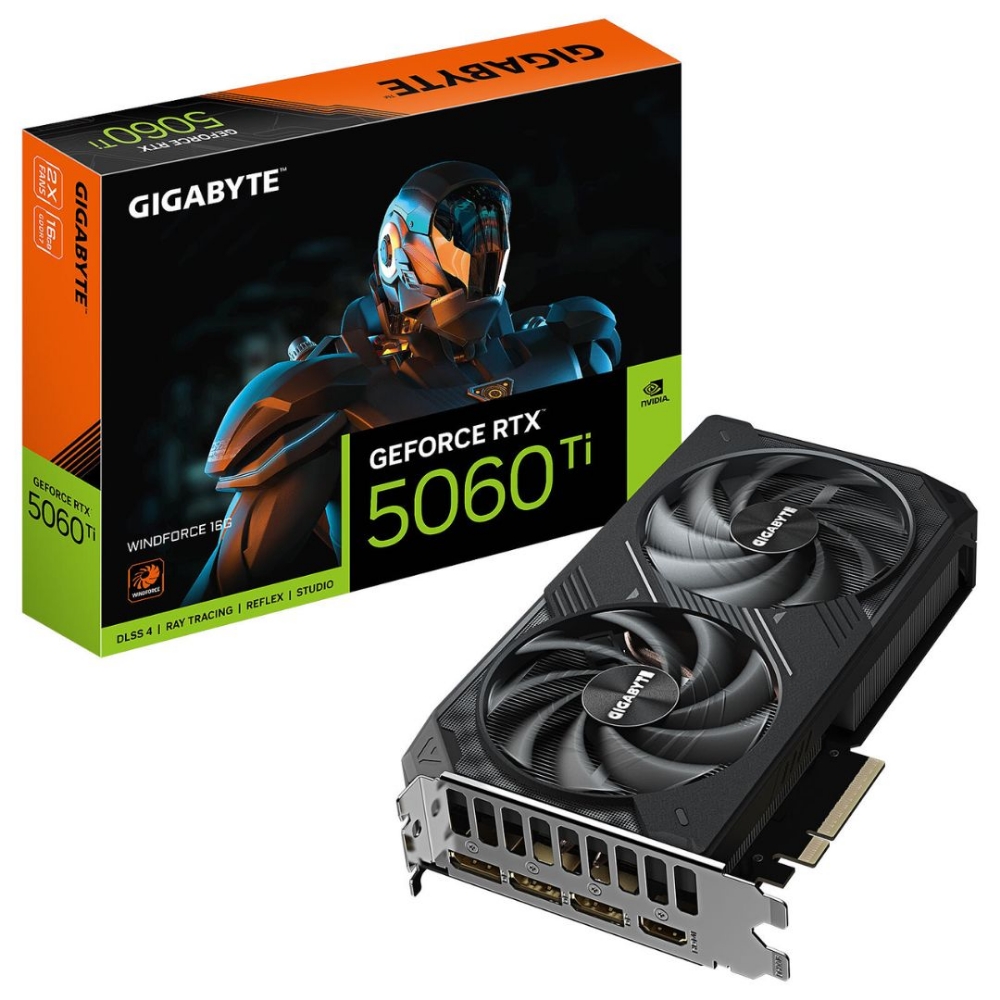 Immagine di VGA PCI-E GIGABYTE GEFORCE 16GB RTX 5060 TI WINDFORCE GV-N506TWF2-16GD