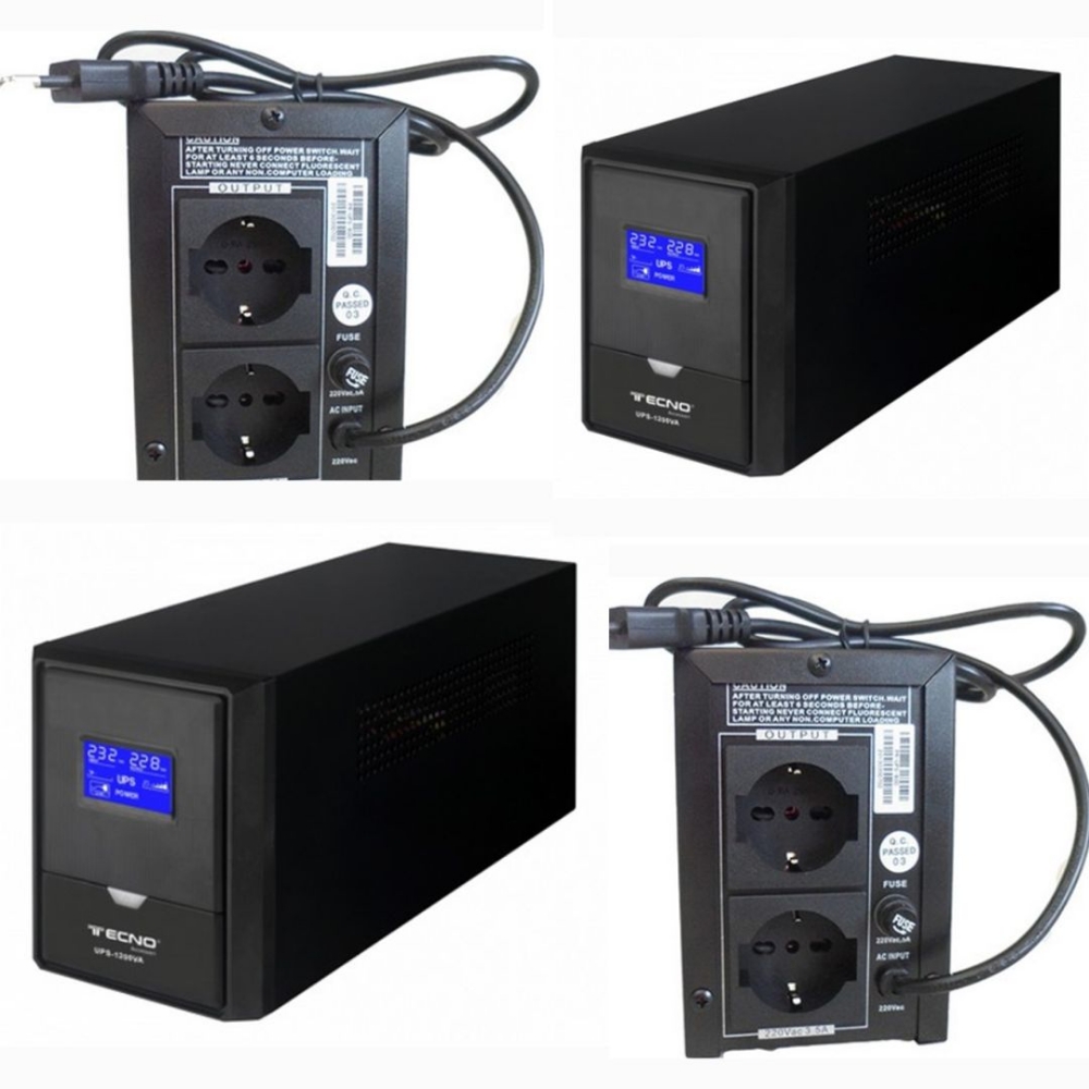 Immagine di UPS 800VA CON 2 USCITE BIVALENTI FUNZIONE AC RESTART TECNO ACCESSORI TC-800VA