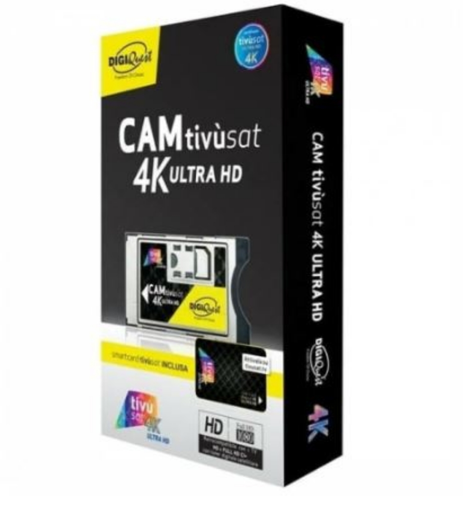 Immagine di MODULO FASTCAM 4K UHD TIVUSAT + SMARTCARD TIVÙSAT NERA DIGIQUEST BUNDLETVSAT4K
