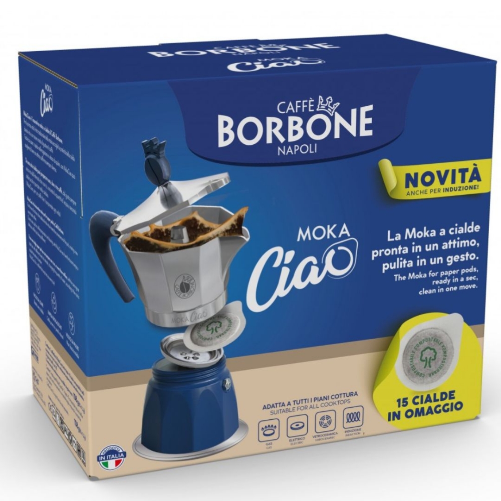 Visualizza i dettagli per MACCHINA DA CAFFE' BORBONE MOKACIAO SILVER/BLUE 15 CIALDE OMAGGIO Immagine di MACCHINA DA CAFFE' BORBONE MOKACIAO SILVER/BLUE 15 CIALDE OMAGGIO