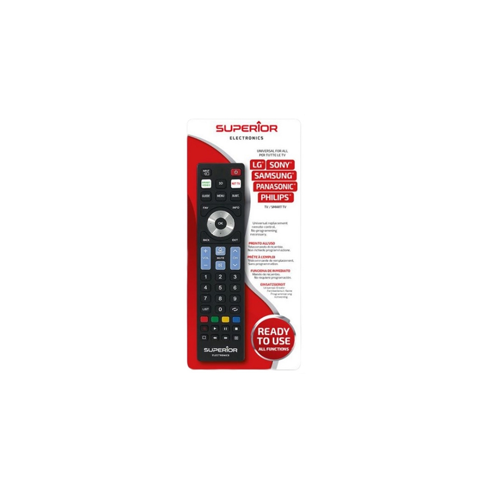 Visualizza i dettagli per TELECOMANDO UNIVERSALE PER TV SUPERIOR READY5 SMART SUPTRB019 Immagine di TELECOMANDO UNIVERSALE PER TV SUPERIOR READY5 SMART SUPTRB019