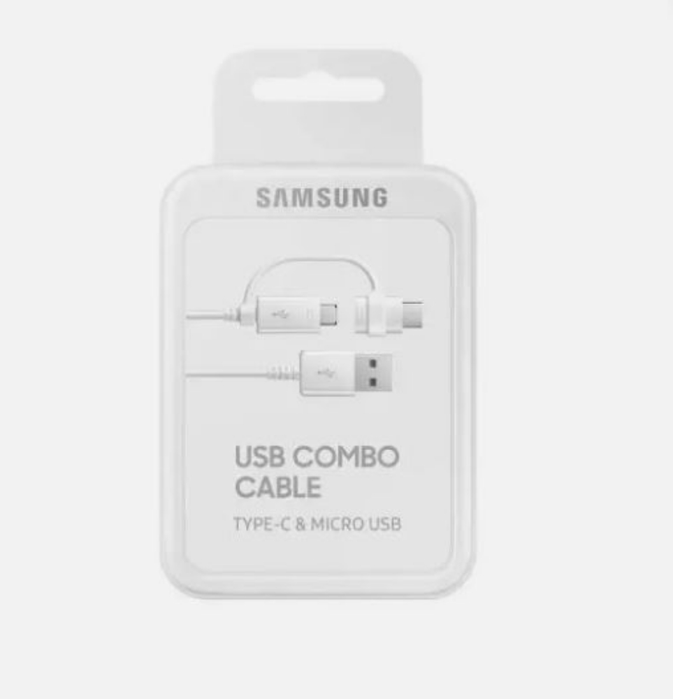 Picture of CAVO DATI/CARICA PER SMARTPHONE USB- MICRO USB/TYPE-C 1.5MT SAMSUNG EP-DG930DWEGWW WHITE