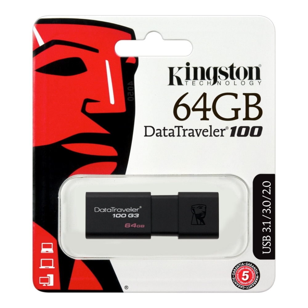 Immagine di MEMORIA USB 64GB 3.0 KINGSTON DT100G3/64GB