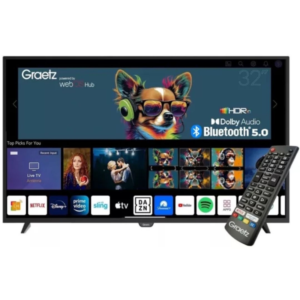 Immagine di TV LED ALL STAR 43" GRAETZ GR43Z1470 FULL HD SMART TV WEBOS ITALIA BLACK