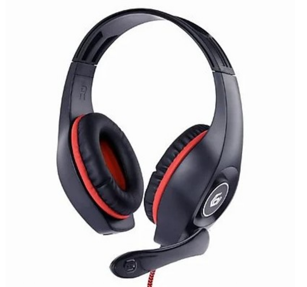 Immagine di CUFFIA GAMING TECHMADE GEMBIRD CON CONTROLLO DEL VOLUME ROSSO-NERE GHS-05-R