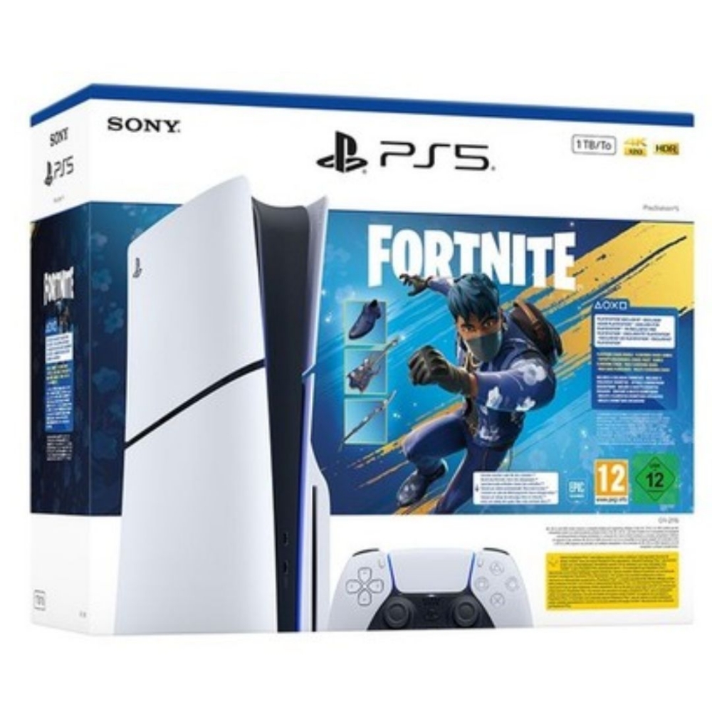 Immagine di CONSOLE PS5 STANDARD E EDITION SLIM 1TB SONY BUNDLE FORTNITE FLOWERING CHAOS WHITE ITALIA