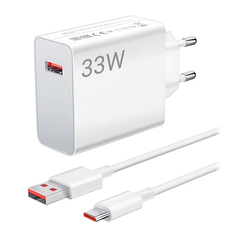 Immagine di CARICABATTERIA DA RETE 33W XIAOMI BHR9956EU USB-A + CAVO TYPE-C WHITE