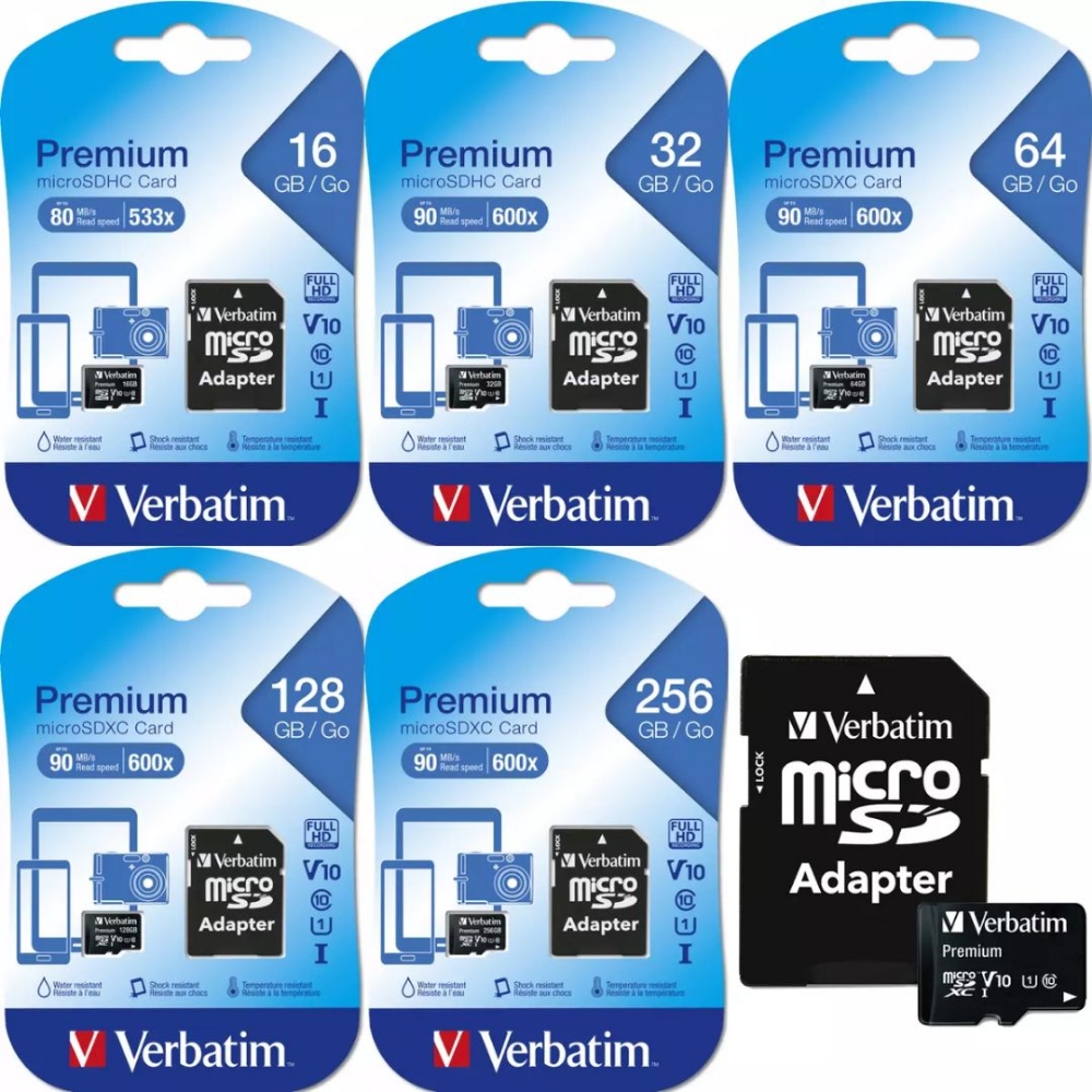 Picture of MEMORY CARD MICRO SD/TRANSFLASH 32GB VERBATIM CLASSE 10 44083