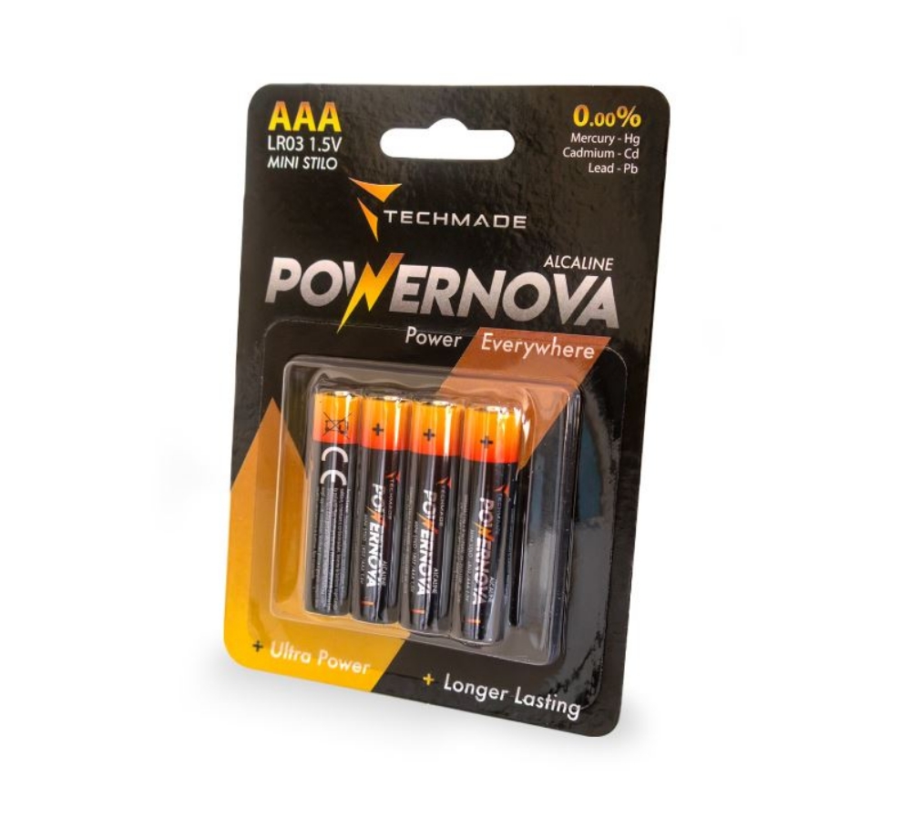 Picture of BATTERIA MINISTILO AAA ALCALINA 4PZ TECHMADE TM-LR03