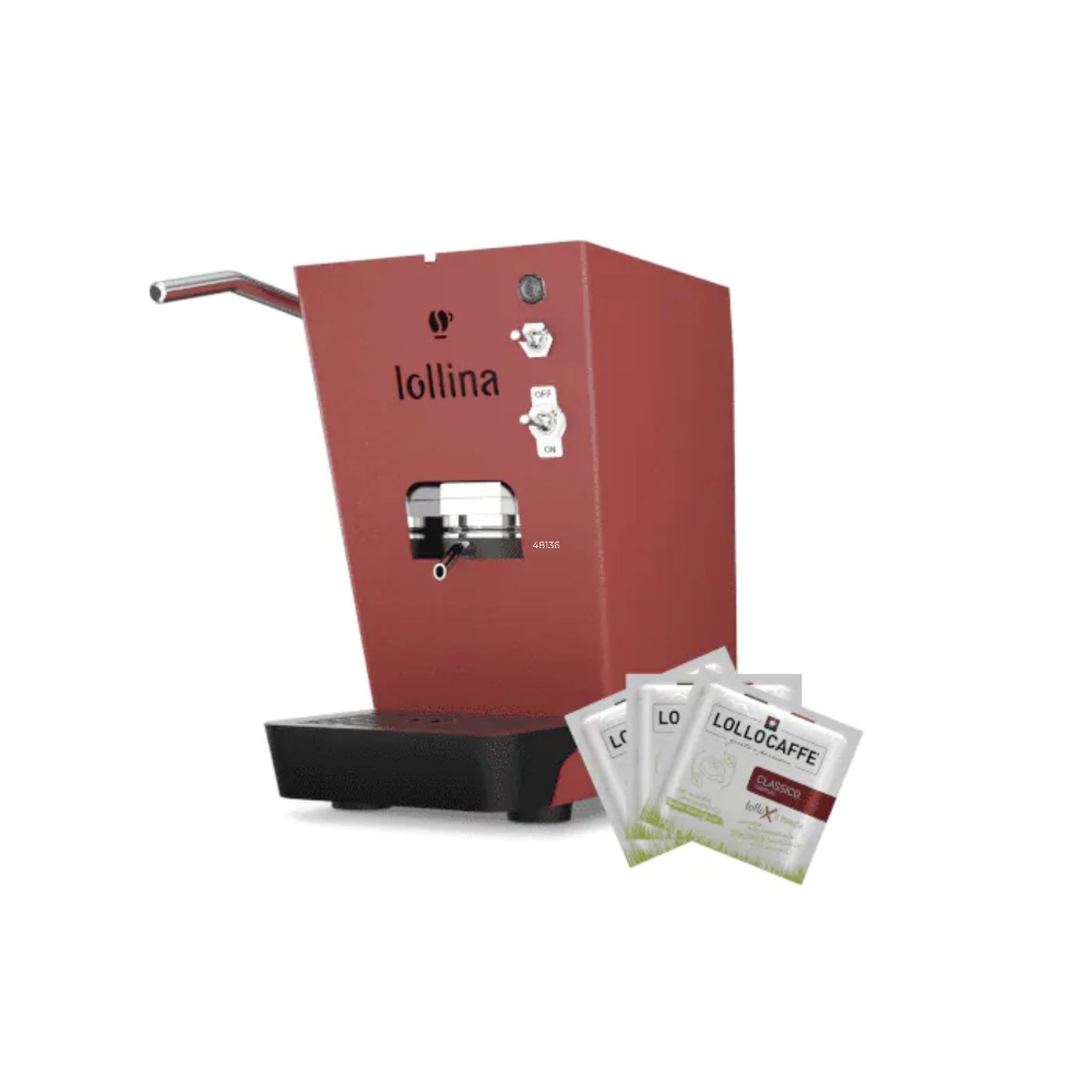 Picture of MACCHINA DA CAFFE' LOLLO CAFFE' LOLLINA BASIC AMARANTO + BOX 40 CIALDE LOLLO MIX CLASSICA
