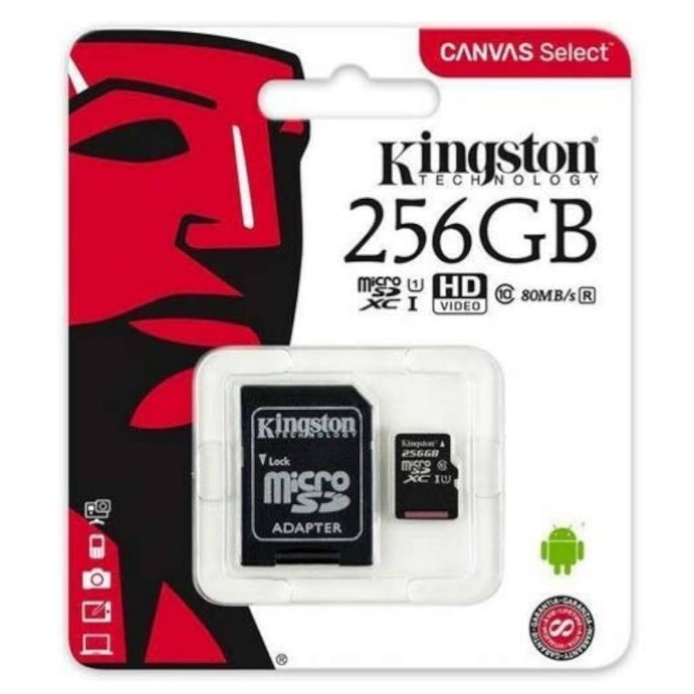 Immagine di MEMORY CARD MICRO SD/TRANSFLASH 256GB KINGSTON CLASSE 10 SDCS3/256GB