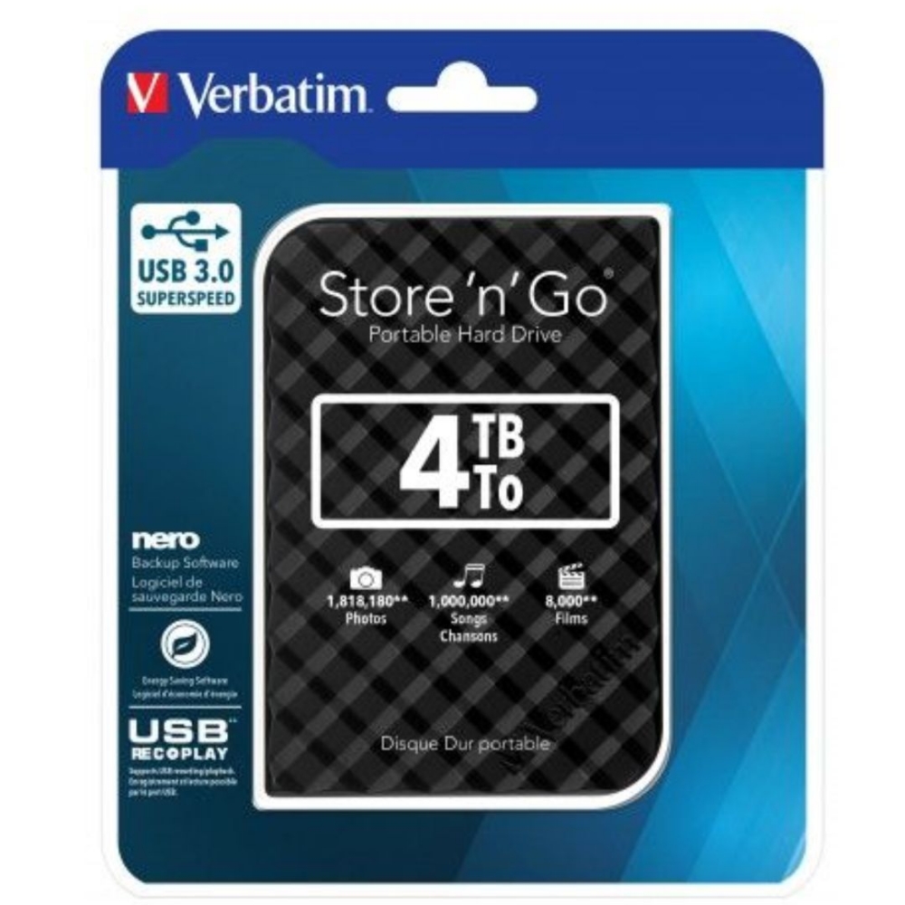 Picture of HARD DISK ESTERNO 2,5 USB 3.0 4TB VERBATIM 53223