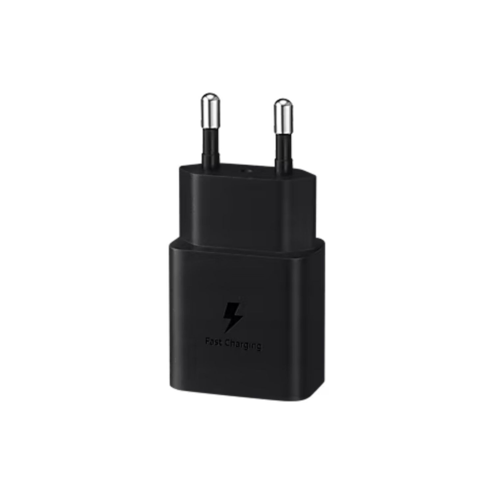 Immagine di CARICABATTERIA DA RETE SAMSUNG SUPER FAST CHARGING 15W USB-C EP-T1510XBEGEU + CAVO TYPE-C BLACK