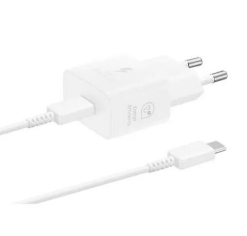 Immagine di CARICABATTERIA DA RETE SAMSUNG SUPER FAST CHARGING 25W USB-C + CAVO TYPE-C EP-T2510XWEGEU WHITE